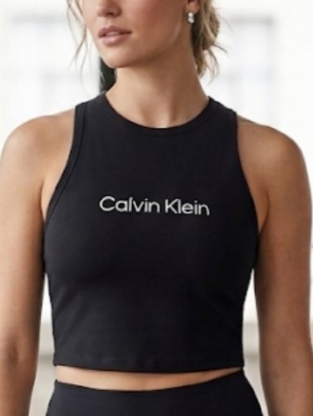 Calvin Klein Performance Cropped Logo Tank Top